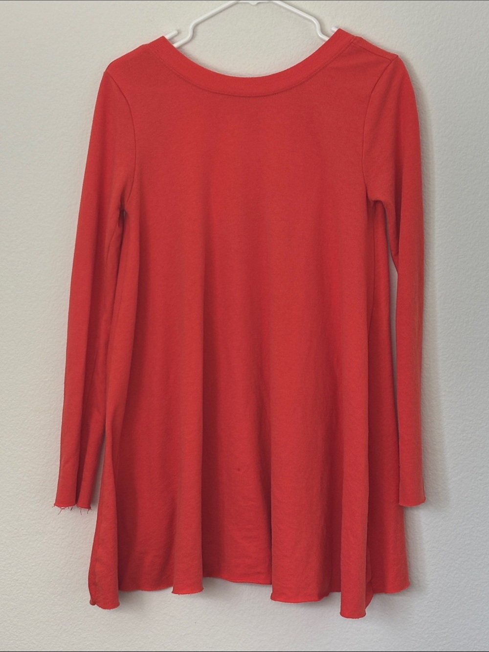Women's Flared Long Sleeve Tee - Bright Coral Red